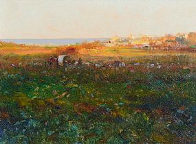 Paul Kelly, Evening in the Fields, Rush at Morgan O'Driscoll Art Auctions