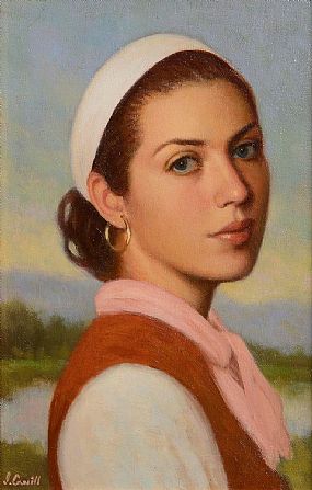 James Cahill, Girl with White Band at Morgan O'Driscoll Art Auctions