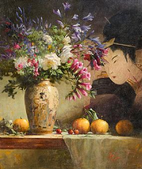 Mat Grogan, Still Life with Chinese Vase at Morgan O'Driscoll Art Auctions