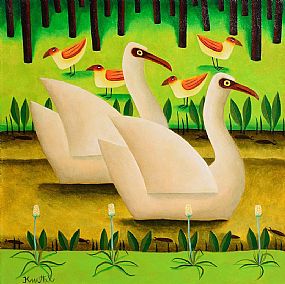 Graham Knuttel (1954-2023), Yellow Eyed Birds at Morgan O'Driscoll Art Auctions