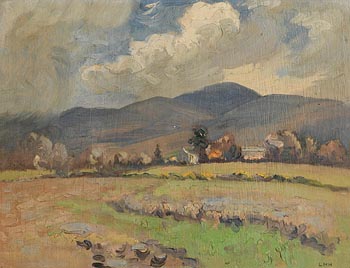 Letitia Marion Hamilton, Glimpse of Houses and Trees on a Windy Day at Morgan O'Driscoll Art Auctions