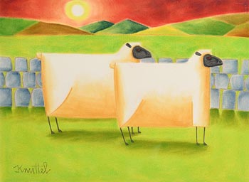 Graham Knuttel (1954-2023), Ewes at Sunset at Morgan O'Driscoll Art Auctions