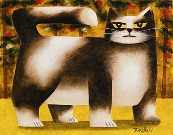 Graham Knuttel (1954-2023), Yellow Eyed Cat at Morgan O'Driscoll Art Auctions