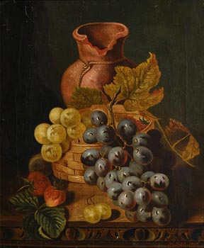 Henry George Todd, Still Life with Grapes and Strawberries (1884) at Morgan O'Driscoll Art Auctions