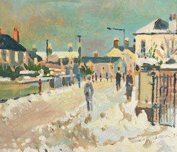 James O'Halloran, Snow on Templeogue Road, Dublin (1982) at Morgan O'Driscoll Art Auctions