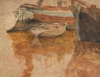 John Butler Yeats, Moored Boats at Morgan O'Driscoll Art Auctions