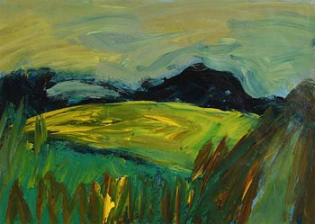 Nancy Wynne-Jones, Mayo Landscape with Yellow Fields 1999 at Morgan O'Driscoll Art Auctions