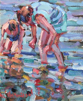 Arthur K. Maderson, Two Figures, Tramore Beach at Morgan O'Driscoll Art Auctions