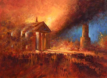 Norman Teeling, Dublin Burning at Morgan O'Driscoll Art Auctions