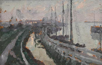 Oswald Poreau, Port in France (1919) at Morgan O'Driscoll Art Auctions