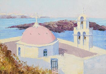 Fergus O'Ryan, The Burnt Island, Santorini, Greece at Morgan O'Driscoll Art Auctions