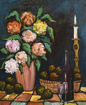 Still Life - Fruit, Wine and Flowers at Morgan O'Driscoll Art Auctions