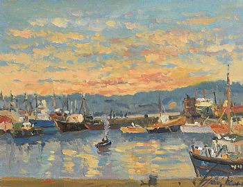 Liam Treacy, Evening, Arklow Harbour (2003) at Morgan O'Driscoll Art Auctions