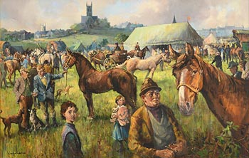 Kenneth Webb, Horse Fair, Ballinasloe at Morgan O'Driscoll Art Auctions
