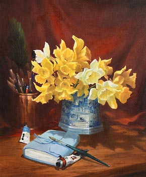 Annemarie Bourke, Daffodil Day in the Studio at Morgan O'Driscoll Art Auctions
