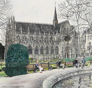 John Walsh, Park Benches by the Cathedral (2008) at Morgan O'Driscoll Art Auctions