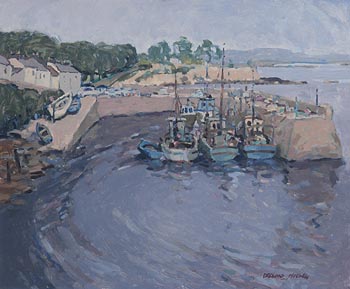 Desmond Hickey, Roundstone Harbour, Co. Galway (1985) at Morgan O'Driscoll Art Auctions