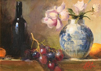 Mat Grogan, Still Life - Chinese Vase and Fruit at Morgan O'Driscoll Art Auctions