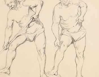 Mary Swanzy, Two Studies of a Male Model at Morgan O'Driscoll Art Auctions