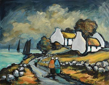 Pat Murphy, Westport Village (2006) at Morgan O'Driscoll Art Auctions