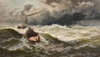 Thomas Rose Miles, Lifeboat Heading to the Rescue of a Schooner at Morgan O'Driscoll Art Auctions