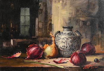 Mat Grogan, Chinese Jar with Red Onions at Morgan O'Driscoll Art Auctions