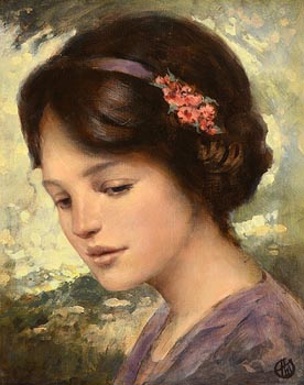 Ken Hamilton, Girl with Floral Hairband at Morgan O'Driscoll Art Auctions