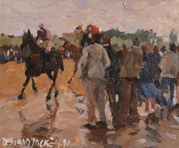 Desmond Hickey, Evening Racing, Laytown (1991) at Morgan O'Driscoll Art Auctions