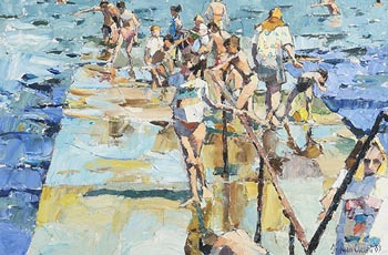 Stephen Cullen, Swimmers, Seapoint (1989) at Morgan O'Driscoll Art Auctions
