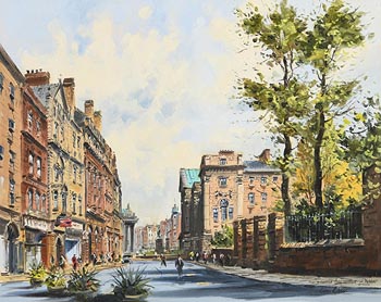 Colin Gibson, Trinity College from Grafton Street, Dublin at Morgan O'Driscoll Art Auctions