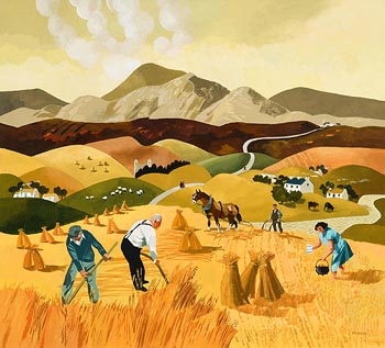 Desmond Kinney, Stooking Corn at Morgan O'Driscoll Art Auctions