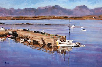 Michael Hanrahan, Moored at the Roundstone Quayside at Morgan O'Driscoll Art Auctions