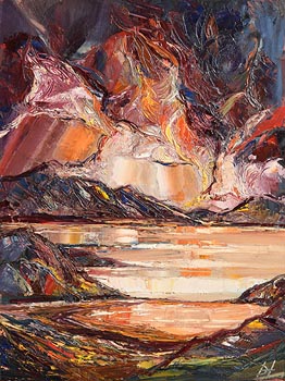Red Sky Innishnee (near Roundstone) at Morgan O'Driscoll Art Auctions