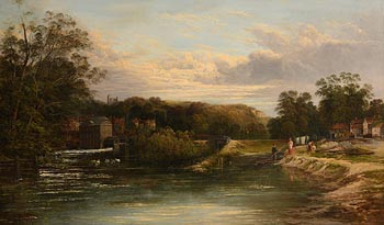 James Baylis Allan, The Old Town Mill and River Wey, Guilford, Surrey at Morgan O'Driscoll Art Auctions