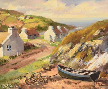 Gretta O'Brien, West of Ireland Fishing Village at Morgan O'Driscoll Art Auctions