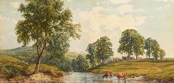 John Faulkner, Cattle by the Stream at Morgan O'Driscoll Art Auctions