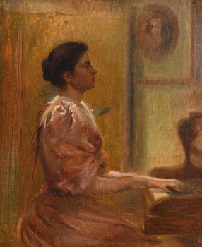 20th Century Irish School, Playing the Piano at Morgan O'Driscoll Art Auctions