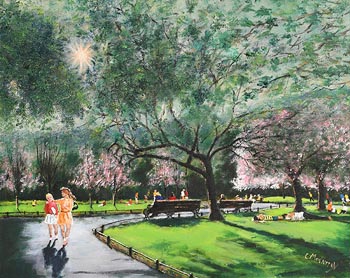 Charles Mountjoy, A Stroll in St Stephen's Green, Dublin at Morgan O'Driscoll Art Auctions