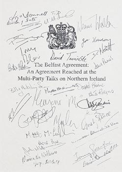 The Belfast Agreement:An Agreement Reached at the Multi-Party Talks on Northern Ireland at Morgan O'Driscoll Art Auctions