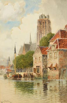 Louis van Staaten, Dutch River Boats at Morgan O'Driscoll Art Auctions