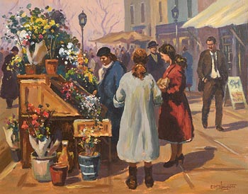 Donal McNaughton, Flower Sellers at Morgan O'Driscoll Art Auctions