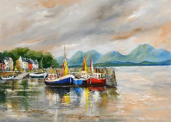 Niall Campion, Roundstone Harbour, Connemara at Morgan O'Driscoll Art Auctions