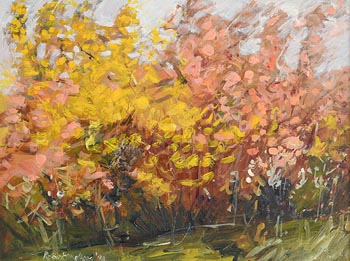 Robert Bottom, Forsythia and Flowering Currant (1998) at Morgan O'Driscoll Art Auctions