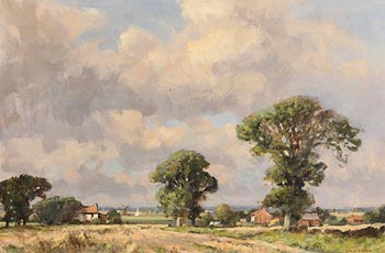 Owen Waters, Harvest Time, Norfolk at Morgan O'Driscoll Art Auctions