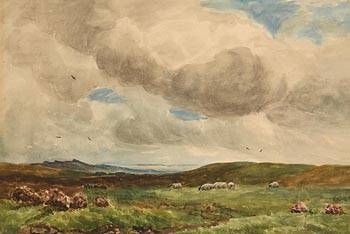 Wycliffe Egginton, Sheep Grazing in the Mountain at Morgan O'Driscoll Art Auctions
