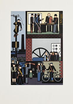 Gerd Arntz, Factory Occupation (1979) at Morgan O'Driscoll Art Auctions