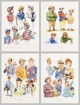 Peter Curling, Set of Four Racing Characters at Morgan O'Driscoll Art Auctions