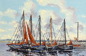 Ivan Sutton, Parkmore Pier, Kinvara, Co Galway at Morgan O'Driscoll Art Auctions