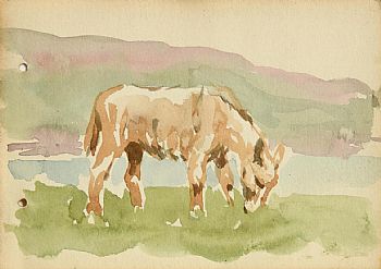 Jack Butler Yeats, Grazing Donkey at Morgan O'Driscoll Art Auctions