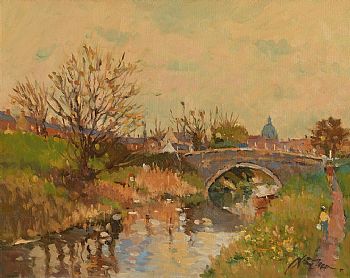 Liam Treacy, Grand Canal, Dublin at Morgan O'Driscoll Art Auctions